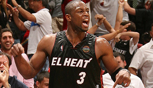 Miamis MVP-Anwärter Dwyane Wade feiert seinen Siegtreffer gegen die Chicago Bulls