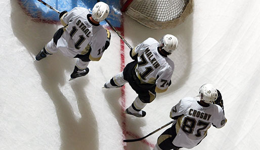 Die drei Top-Center der Penguins: Jordan Staal, Jewgeni Malkin und Sidney Crosby