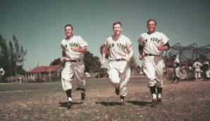 18 Siege: NEW YORK YANKEES, 1953 - Mickey Mantle (M.), Yogi Berra, Pitcher Whitey Ford ... die Bronx Bombers waren unverschämt stark und gewannen 1953 ihre fünfte World Series in Folge. Bis heute Rekord