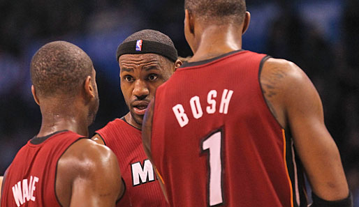 Miamis Big three Dwyane Wade, LeBron James und Chris Bosh (v.l.) besiegten Oklahoma