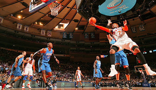 Carmelo Anthony (r.) führte die New York Knicks zum Sieg gegen die Orlando Magic