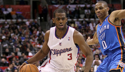 Chris Paul (l.) und Russell Westbrook (r.) gehören zur Point-Guard-Elite in der NBA