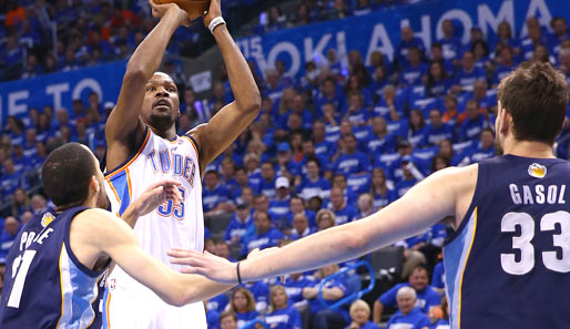 Oklahoma Citys Superstar Kevin Durant machte in Spiel eins gegen Memphis den Unterschied aus