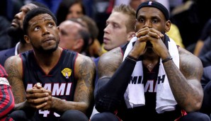 LeBron James (r.) kassierte mit den Miami Heat seine zweite Finals-Niederlage in vier Jahren