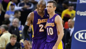Bryant (l.) und Nash fehlten den Lakers vergangene Saison größtenteils verletzungsbedingt