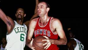 Platz 6: BOB PETTIT (1954, Atlanta Hawks) - 1. Pick: Frank Selvy (Bullets) - Vita: MVP (2x), Hall of Famer, Champion, All-Star (11x), All-NBA (11x), 792 Spiele in der NBA