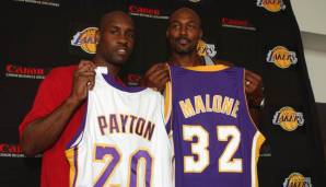 Oft scheiterten die Kings an den Lakers - die aber ebenfalls in dieser Liste auftauchen müssen. Denn zur Saison 03/04 holten sie die Senioren Payton und Malone ins Team...