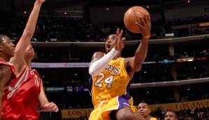 Platz 13: 2007 - Kobe Bryant legt im Duell gegen die Rockets 45 Punkte auf. Das Spiel geht zwar verloren, Kobes "Mamba Mentality" ist aber gut zu sehen – er nahm schlappe 32 Würfe und 27 Freiwürfe …