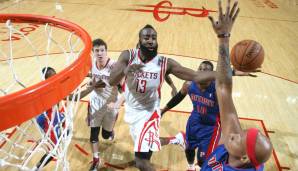 Platz 15: 2012 - In seinem allerersten Spiel für die Rockets zeigte James Harden, dass er auch außerhalb von OKC ganz gut funktioniert. Gegen Detroit setzte es gleich mal 37 Punkte und 12 Assists