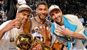 Platz 2: San Antonio Spurs - 13 NBA-Titel (6 Spieler), 1 Olympia-Gold (Manu Ginobili), 3 WM-Titel (Rudy Gay, Pau Gasol), 1 Euroleague-Titel (Ginobili), 1 NCAA-Titel (Danny Green)