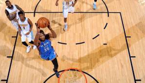 44: Noch im Trikot der Thunder schenkte Kevin Durant den Nuggets 44 Punkte ein. Bestwert unter den Aktiven