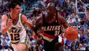 Platz 16: Utah Jazz (1991) - 45 Punkte im vierten Viertel von Spiel 2 der Western Conference Finals gegen die Portland Trail Blazers - Ergebnis: 116:118