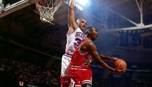 Platz 16: Chicago Bulls (1990) - 45 Punkte im vierten Viertel von Spiel 3 der Eastern Conference Semifinals gegen die Philadelphia 76ers - Ergebnis: 112:118