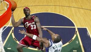 Platz 4: LeBron James (Cleveland Cavaliers) – 32 Punkte, 11 Rebounds und 11 Assists am 4.1.2006 – Alter: 21 Jahre, 5 Tage.