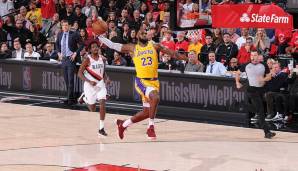 Platz 18: LeBron James (Los Angeles Lakers) mit bisher 35 Dunks in dieser NBA-Saison.