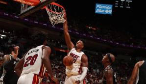 Platz 14: Hassan Whiteside (Miami Heat) mit bisher 42 Dunks in dieser NBA-Saison.