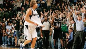 Platz 9: 41 Punkte am 18.11.2009 gegen die Spurs (99:94 OT) – Der ewige Rivale aus Texas! Gegen Duncan und Co. Nowitzki erzielte in der Verlängerung mehr Punkte als das komplette Spurs-Team (11:10).