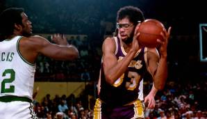 Platz 15: Kareem Abdul-Jabbar (Los Angeles Lakers): Saison 1976/77 - BPM: 10,76 - Statistiken: 26,2 Punkte, 13,3 Rebounds, 3,2 Blocks - Bester Award: MVP.