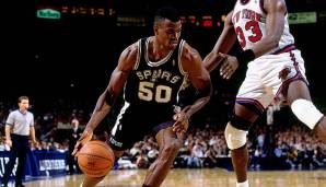Platz 12: David Robinson (San Antonio Spurs): Saison 1993/94 - BPM: 10,91 - Statistiken: 29,8 Punkte, 10,7 Rebounds, 3,3 Blocks - Bester Award: All-NBA (2nd).