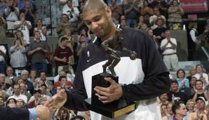 So unglaublich es klingen mag - Tim Duncan gewann in seiner Karriere lediglich zwei MVP-Titel, diese aber immerhin direkt hintereinander in den Jahren 2002 und 2003.
