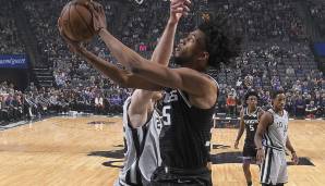 Platz 9: Marvin Bagley (Sacramento Kings): GameScore: 26,8 - 24 Punkte (10/17 FG), 12 Rebounds und 3 Blocks am 4. Februar gegen die San Antonio Spurs.