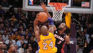 Platz 13: Kobe Bryant (Los Angeles Lakers) - 8 Mal von D-Wade geblockt.