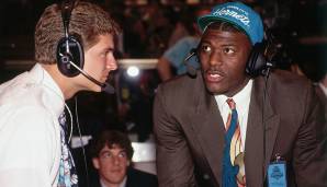 Charlotte Hornets im Jahr 1991, Bilanz: 26-56 (fünftschlechteste Bilanz) - Chance auf Top-Pick: 10.61 Prozent (7 von 66 Kugeln) - Gezogen: Larry Johnson.