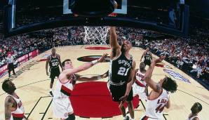 Platz 4: 63 Punkte - Portland Trail Blazers vs. San Antonio Spurs - 63:85 in Spiel 3 der Western Conference Finals 1999.
