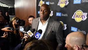 Magic Johnson verkündete am Saisonende seinen sofortigen Rücktritt als Teampräsident der Lakers.