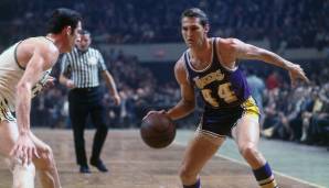 PLATZ 10: Jerry West (Los Angeles Lakers) - Bekannt als The Logo, seine sportlichen Errungenschaften geraten aber manchmal etwas in Vergessenheit. Als Combo-Guard schaffte er es in allen seiner 14 Saisons in der NBA ins All-Star-Team.