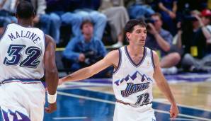 Utah Jazz: Wie die Pacers waren auch die Jazz vor allem in den 90ern recht erfolgreich. Fünf der sechs Conference-Finals-Teilnahmen fallen in die Zeit von John Stockton und Karl Malone.