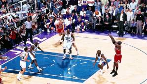 Zweimal ging es in die Finals, 1997 und 1998, beide Male waren MJs Bulls eine Nummer zu groß. Unvergessen Jordans Wurf für die Championship im Jahr 1998 über Bryon Russell.