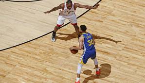 Stephen Curry und Kawhi Leonard duellieren sich in den NBA Finals 2019.