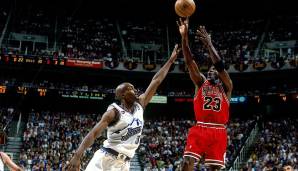 Platz 4: Michael Jordan (Chicago Bulls) - 14 Spiele mit mindestens 30 Punkten in den Playoffs 1998