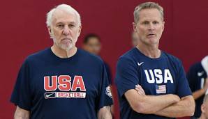 Gregg Popovich und Steve Kerr sind als Head Coach beziehungsweise Assistant Coach für Team USA tätig.