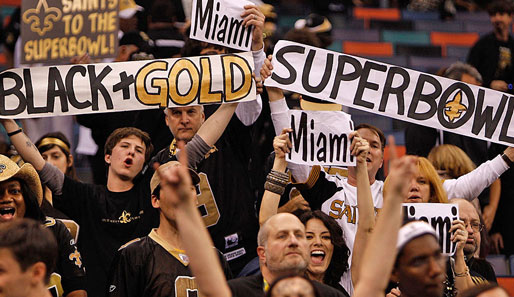 Die Fans der New Orleans Saints freuen sich auf die Super Bowl