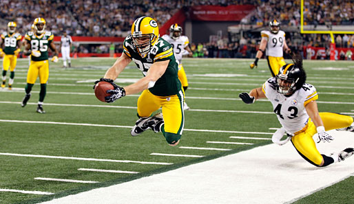 Packers-Receiver Jordy Nelson und sein Touchdown im Super Bowl gegen die Steelers