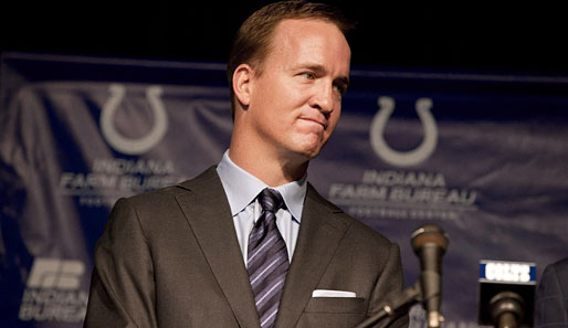 Peyton Manning bei der offiziellen Abschieds-Pressekonferenz in Indianapolis