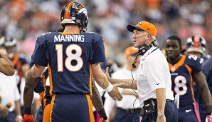 Peyton Manning und John Fox im Spiel gegen die Dallas Cowboys