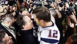 Bill Belichick (l.) und Tom Brady gewannen gegen Seattle den Super Bowl XLIX