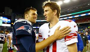 Tom Brady und Eli Manning standen sich in zwei Super Bowls gegenüber