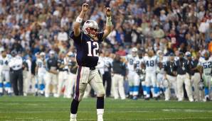 9.: 354 Yards - Tom Brady, New England Patriots, Super Bowl XXXVIII (2004): New England Patriots - Carolina Panthers 32:29.