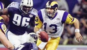 3.: 414 Yards - Kurt Warner, St. Louis Rams, Super Bowl XXXIV (2000): St. Louis Rams - Tennessee Titans 23:16.