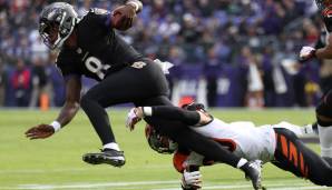 Baltimore Ravens: Gegner mit großartiger Run-Defense. Seit Lamar Jackson das Ruder übernommen hat, laufen die Ravens Gegner in Grund und Boden. Doch wenn jemand dies stoppt, dürfte ihnen Plan B fehlen. Mit dem Arm wirkte Jackson noch nicht so überzeugend.