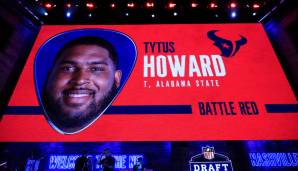 Tytus Howard, OT - Houston Texans: Den Texans war Howard der 23. Pick wert. Wir wissen, dass die Texans dringend O-Line-Help brauchen. Warum also nehmen sie hier einen Spieler, der nicht sofort helfen wird? Könnte gut werden, aktuell ist er ein Projekt.
