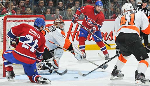 Die Canadiens um Brian Gionta (l.) waren im Spiel gegen die Flyers deutlich effektiver vor dem Tor