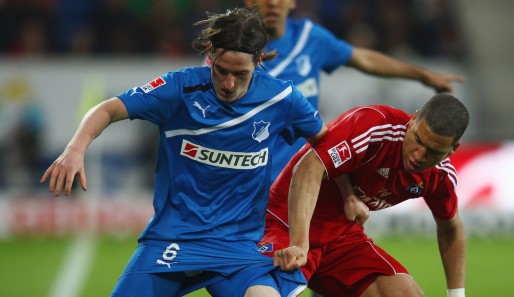 Umkämpftes Duell: Hoffenheims Rudy (l.) gegen Hamburgs Bruma