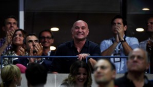 NEW YORK, NY - AUGUST 30: Former tennis player Andre Agassi watches the first round Men's Singles match between Andy Murray of Great Britain and Lukas Rosol of the Czech Republic on Day Two of the 2016 US Open at the USTA Billie Jean King National Te...