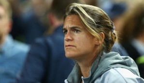 MELBOURNE, AUSTRALIA - JANUARY 23: Amelie Mauresmo, coach of Andy Murray of Great Britain watches his third round match against Joao Sousa of Portugal during day six of the 2016 Australian Open at Melbourne Park on January 23, 2016 in Melbourne, Aus...