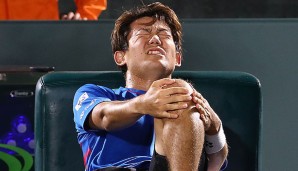 Yoshihito Nishikoa hatte in seiner Zweitrundenpartie der Miami Open riesige Schmerzen - Kreuzbandriss!